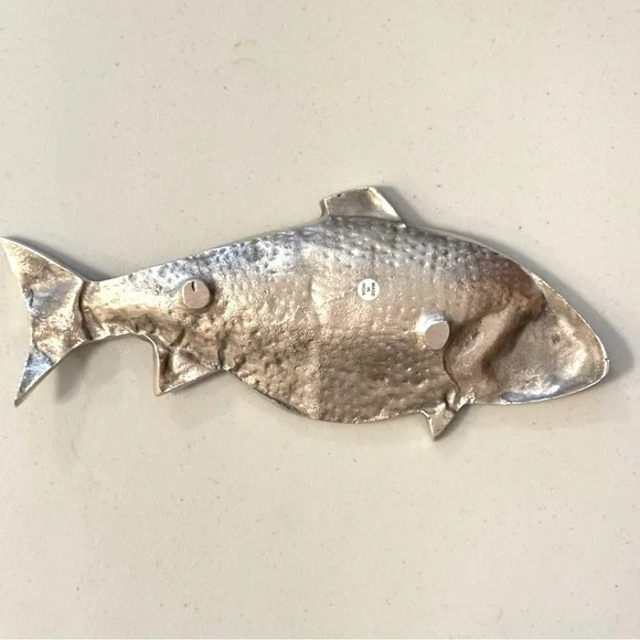 Silver Metal Fish Tray Trinket Dish Decorative Coastal Home Decor Beautiful! - Picture 2 of 4